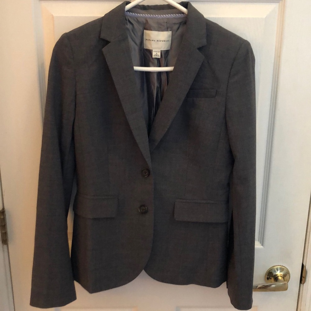 Banana Republic Gray Blazer Jacket Sz